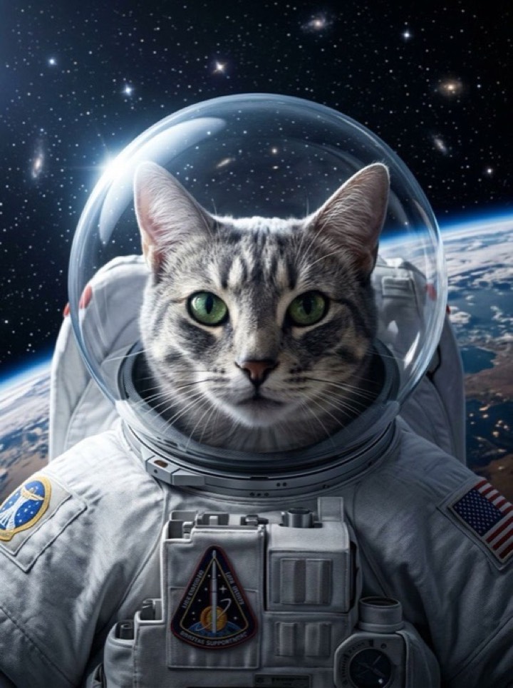 The same photo transformed with the Astro Pet style in PicToon