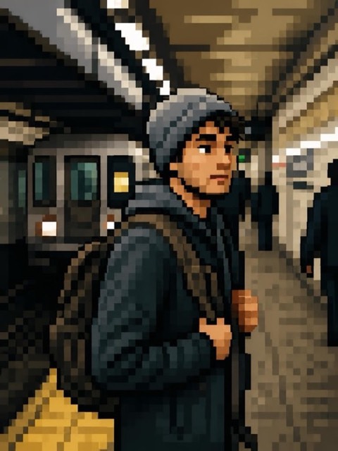 Pixel style generated from a photo with PicToon