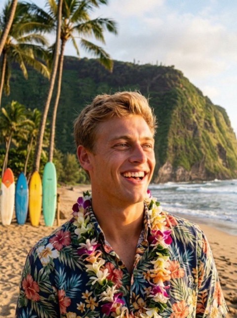 Hawaii style generated from a photo with PicToon